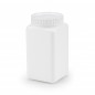 Pot plastique carré blanc opaque à large ouverture 1250 ml