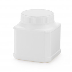 Pot plastique carré blanc opaque à large ouverture 250 ml