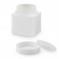 Pot plastique carré blanc opaque à large ouverture 250 ml