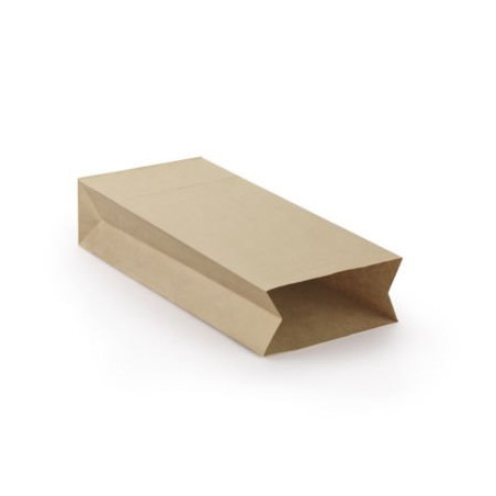 Sac kraft haute résistance brun simple épaisseur 100 g/m² 18x44x8 cm