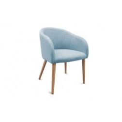 FAUTEUIL ADRIA BLEU CLAIR PIEDS BOIS