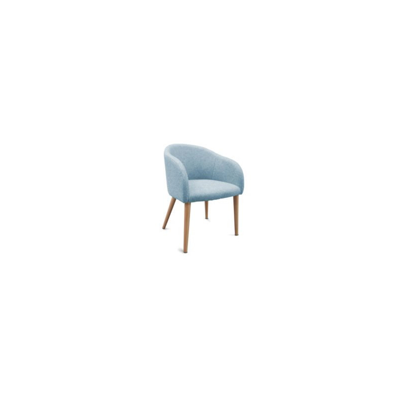 FAUTEUIL ADRIA BLEU CLAIR PIEDS BOIS