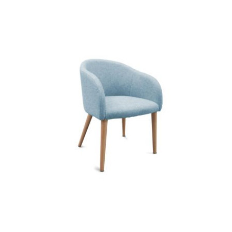 FAUTEUIL ADRIA BLEU CLAIR PIEDS BOIS