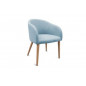 FAUTEUIL ADRIA BLEU CLAIR PIEDS BOIS