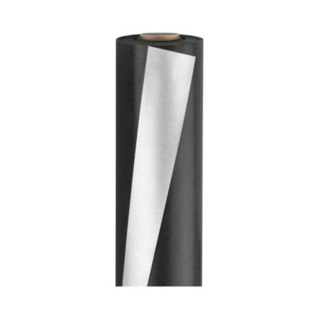 Papier cadeau kraft réversible noir / argent 70 cm x 50 m