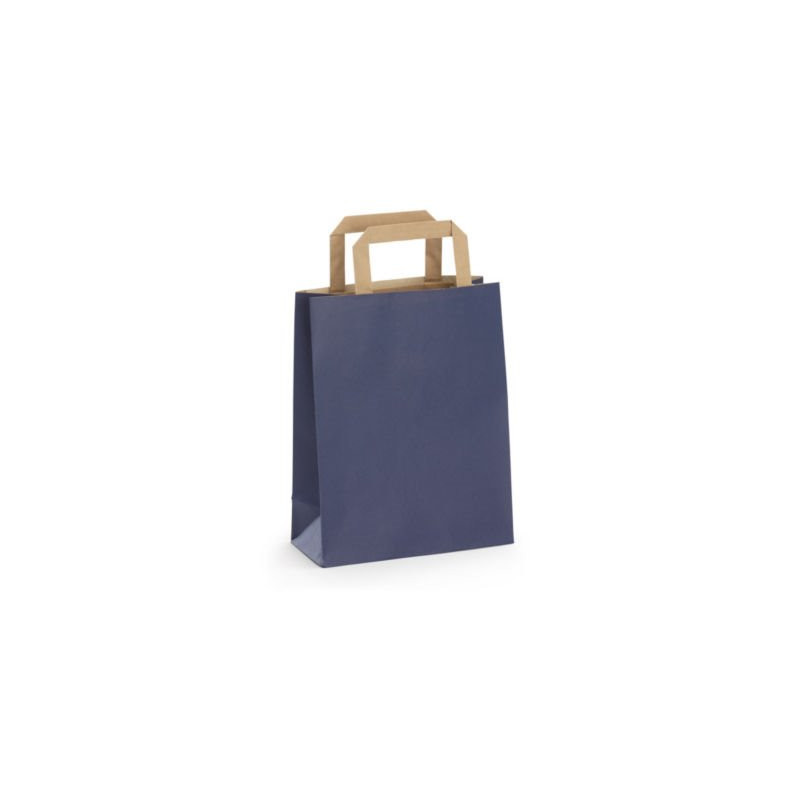 Sac kraft bleu à poignées plates RAJA 45 x 48 x 17 cm