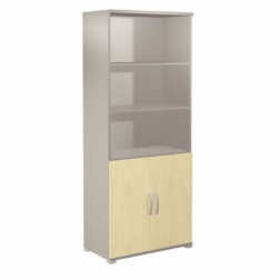 MEUBLE HT 2 PORTES BASSES BLANC/HETRE