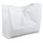 Sac plastique blanc grand volume à poignées découpées 70 x 65 x 30 cm