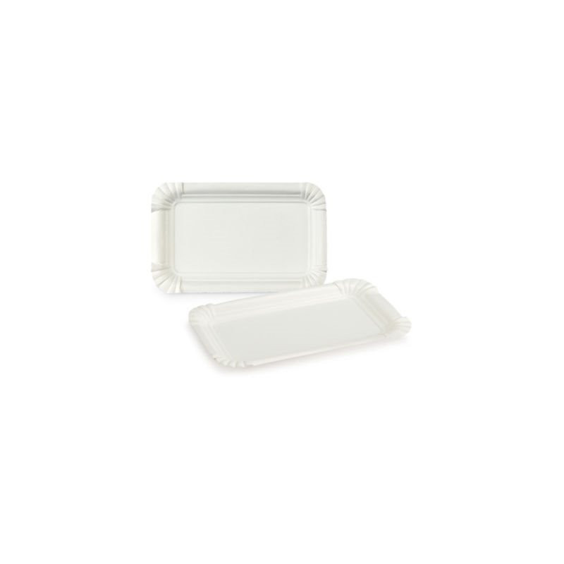 Assiette rectangulaire en carton blanc 10X16 cm