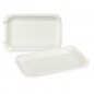 Assiette rectangulaire en carton blanc 10X16 cm