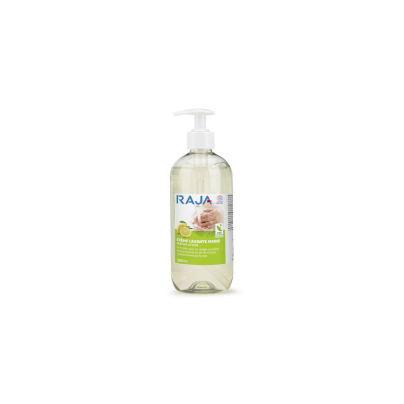 Crème lavante éco-responsable en flacon RAJA parfum citron 500 ml