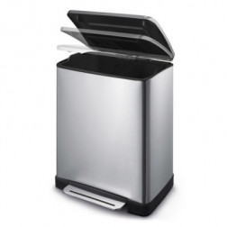 Poubelle rectangulaire à pédale inox EKO 50 litres