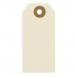 Étiquette américaine cartonnée beige sans attache 90x44 mm