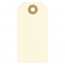 Étiquette américaine cartonnée beige sans attache 90x44 mm