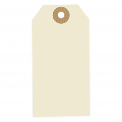 Étiquette américaine cartonnée beige sans attache 100x51 mm