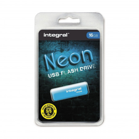 Clé USB 2.0 Neon INTEGRAL 16 GB bleu