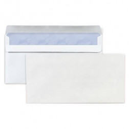 Enveloppe commerciale vélin blanc autocollante sans fenêtre 80 g/m² DL - 110x220 mm 