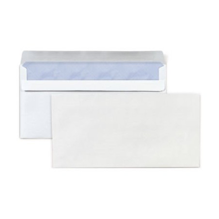 Enveloppe commerciale vélin blanc autocollante sans fenêtre 80 g/m² DL - 110x220 mm 