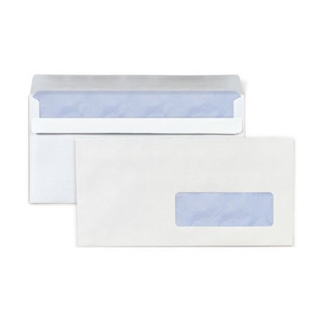 Enveloppe commerciale vélin blanc autocollante avec fenêtre 80g/m² DL - 110x220 mm 