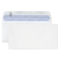 Enveloppe commerciale vélin blanc autocollante sans fenêtre 80 g/m² DL - 110x220 mm