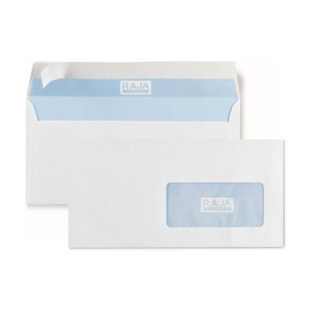 Enveloppe commerciale vélin blanc autocollante avec fenêtre 80 g/m² - C5 - 162x229 mm RAJA