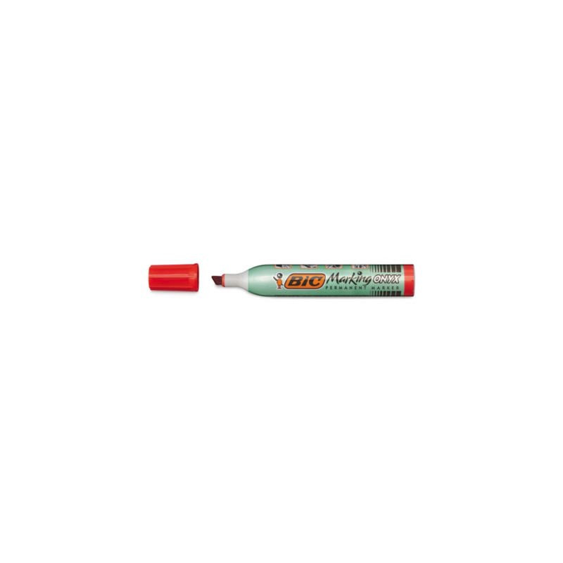 Marqueur permanent Onyx BIC biseautée grande contenance rouge