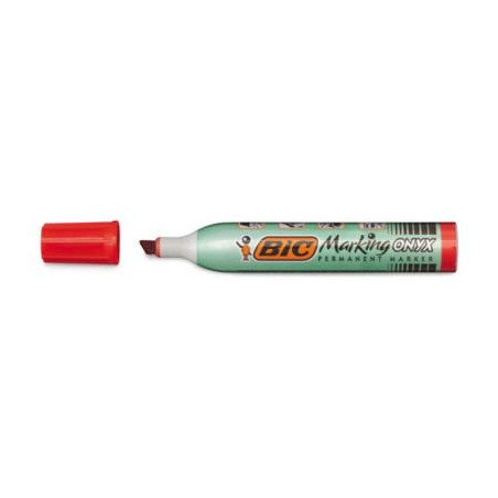 Marqueur permanent Onyx BIC biseautée grande contenance rouge