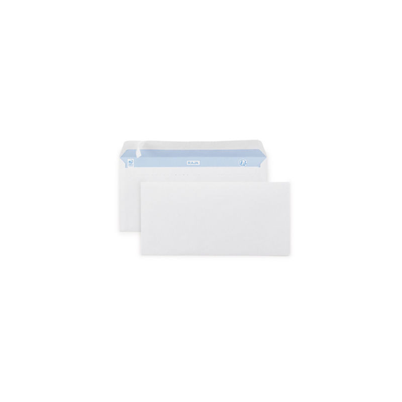 Enveloppe commerciale blanche qualité 90 g/m² RAJA sans fenêtre DL - 110 x 220 mm