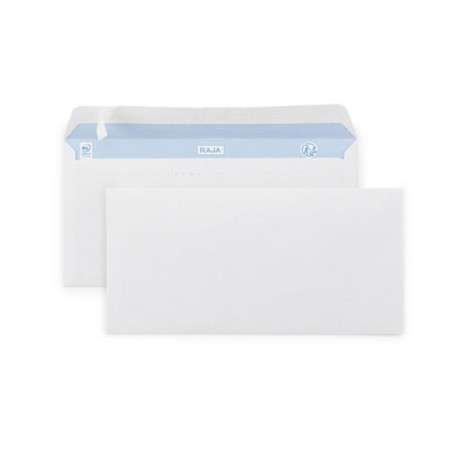 Enveloppe commerciale blanche qualité 90 g/m² RAJA sans fenêtre DL - 110 x 220 mm