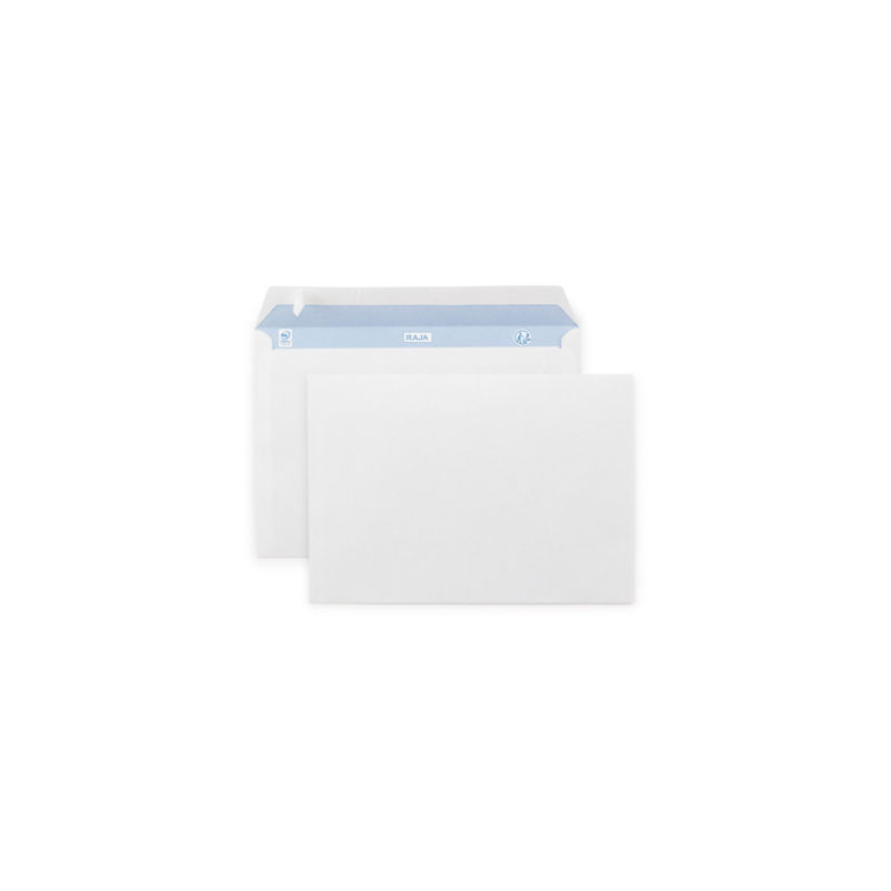 Enveloppe commerciale blanche qualité 90 g/m² RAJA sans fenêtre C5 - 162 x 229 mm