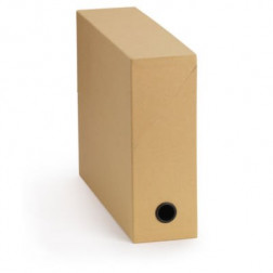 Boîte de classement carton toilé havane 9 cm