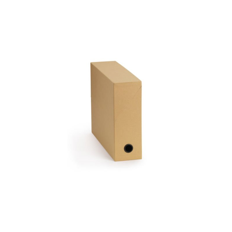 Boîte de classement carton toilé havane 9 cm