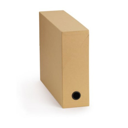 Boîte de classement carton toilé havane 9 cm