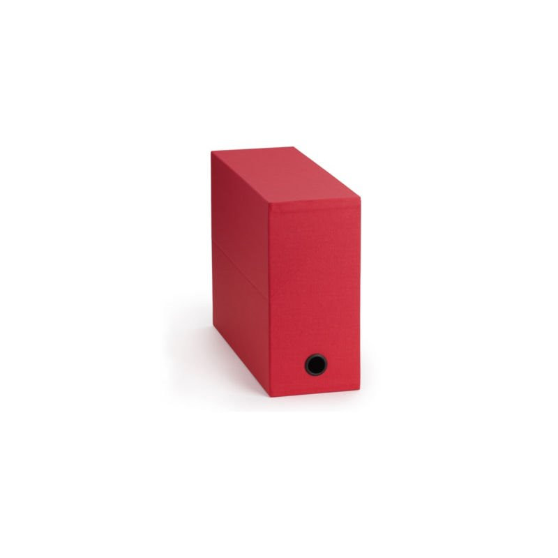 Boîte de classement carton toilé rouge 12 cm