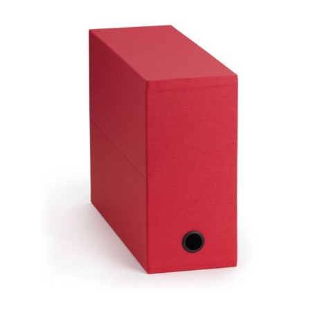 Boîte de classement carton toilé rouge 12 cm