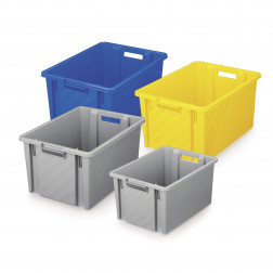 Bac plastique gerbable et emboîtable couleur gris