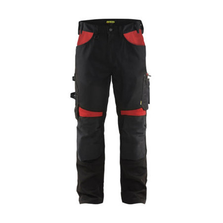 Pantalon cordura stretch 2D BLAKLADER Noir Rouge 38