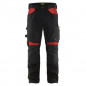 Pantalon cordura stretch 2D BLAKLADER Noir Rouge 38