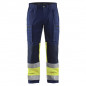 Pantalon artisan haute-visibilité stretch BLAKLADER Marine Jaune fluo 40