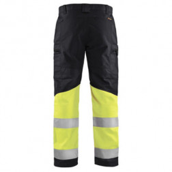 Pantalon artisan haute-visibilité stretch BLAKLADER Noir Jaune fluo 38