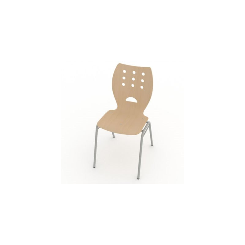 CHAISE COLLECTIVA 4 PIEDS HETRE/ALU