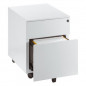 CAISSON METAL 2 TIROIRS BLANC