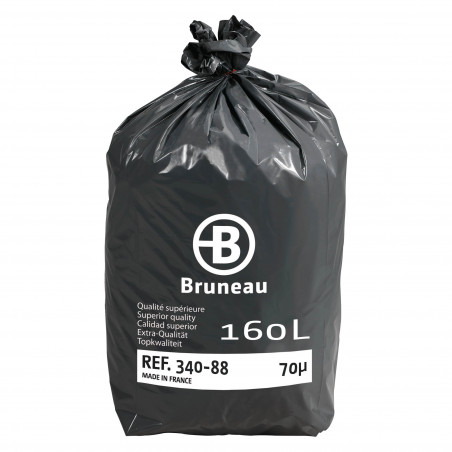 SAC POUBELLE 160 LITRES QUALITÉ SUPÉRIEURE BRUNEAU - 200 SACS