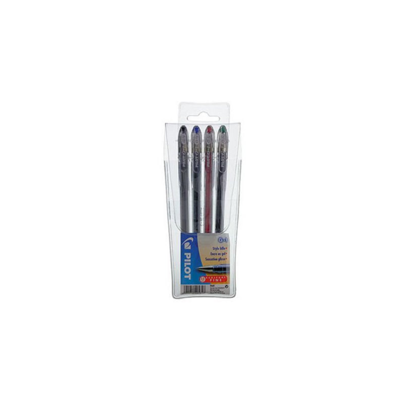 POCH 4 STYLOS G1 ASSORTIS BILLE 0,5MM