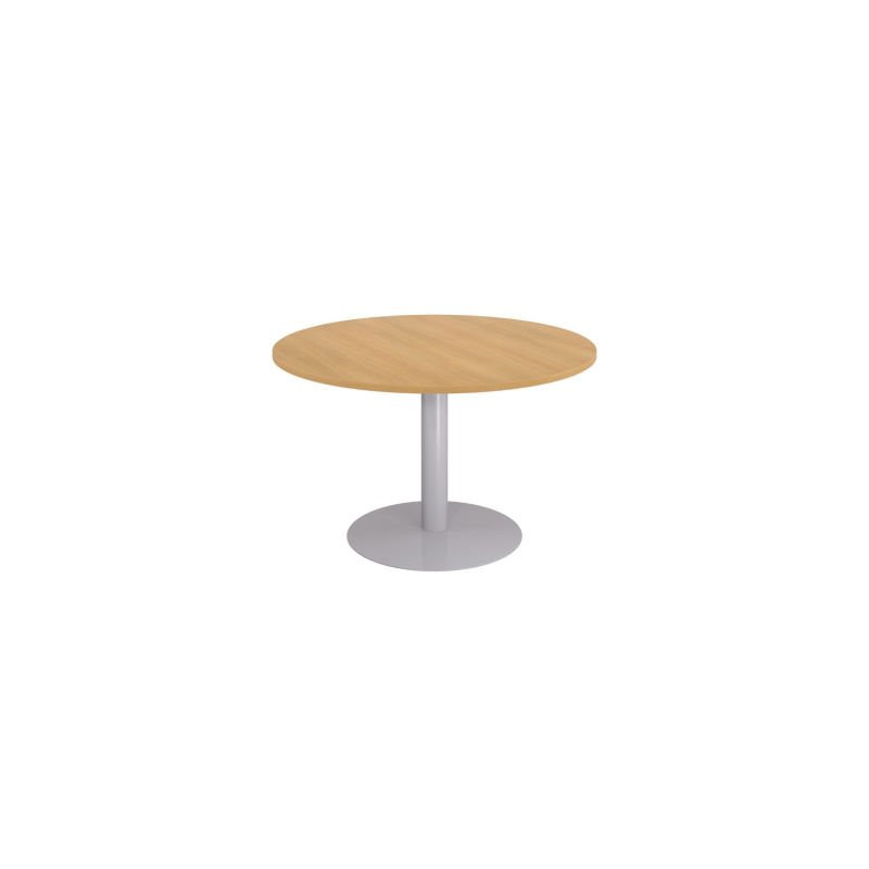 TABLE RONDE NF HETRE/PIEDS TULIPE ALU