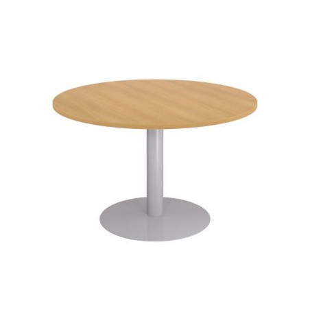 TABLE RONDE NF HETRE/PIEDS TULIPE ALU