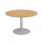 TABLE RONDE NF HETRE/PIEDS TULIPE ALU