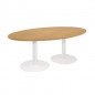 TABLE OVALE NF HETRE/PIEDS TULIPE BLANC