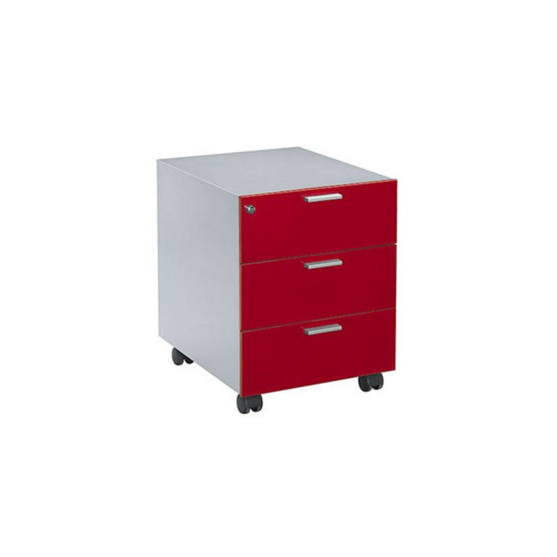 CAISSON MOBILE METAL 3 TIR ALU/ROUGE