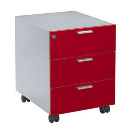 CAISSON MOBILE METAL 3 TIR ALU/ROUGE